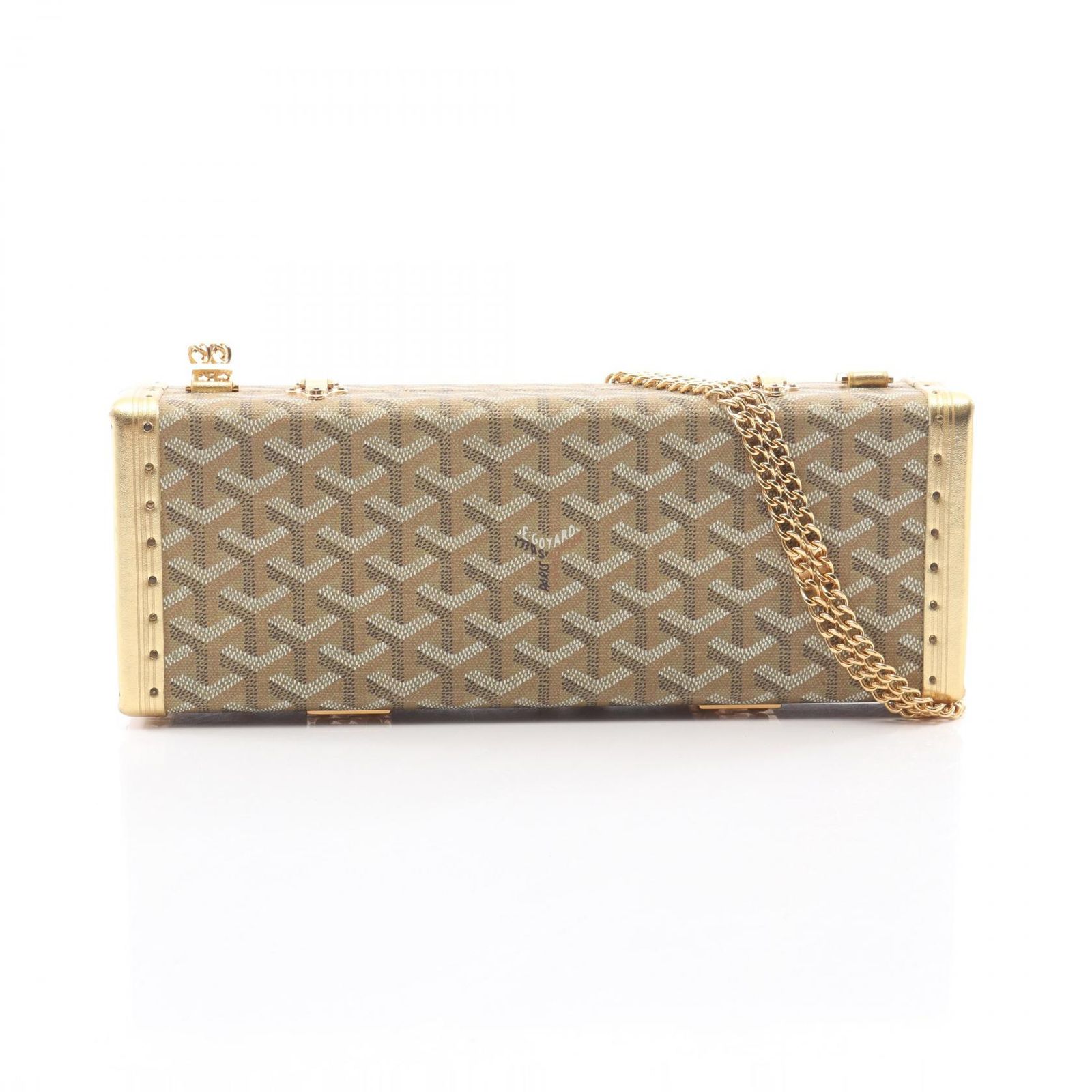 ゴヤール GOYARD ショルダーバッグ サントノレ トランク ゴールド PVCコーティングキャンバス レザー サントノレトランク レディース Used A