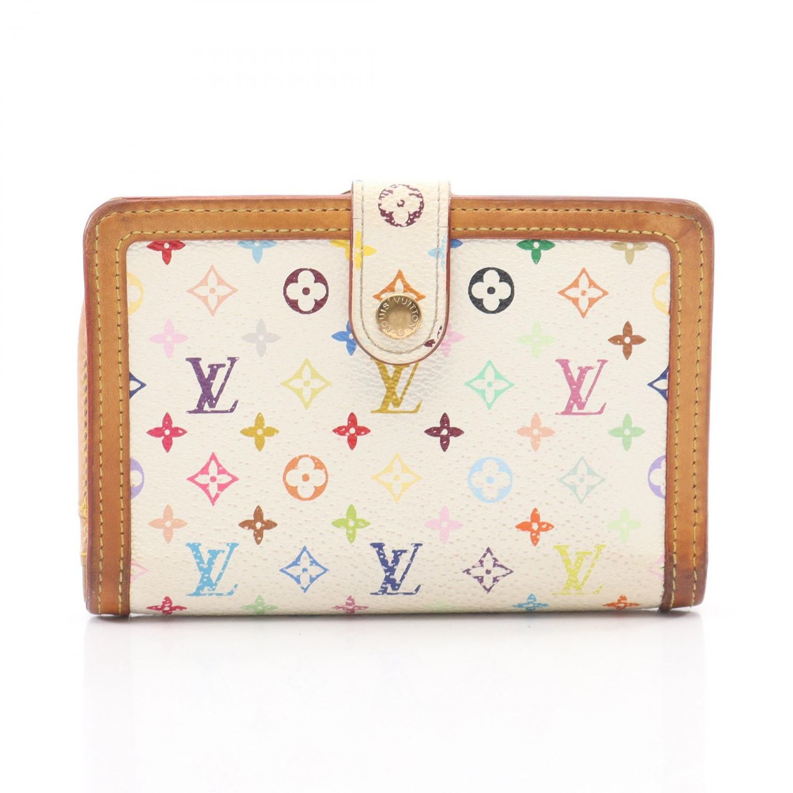 ルイ・ヴィトン LOUIS VUITTON 二つ折り財布 ポルト モネ ビエ ヴィエノワ モノグラムマルチカラー ブロン M92987 ブロン レザー ポルトモネ・ビエ・ヴィエノワ