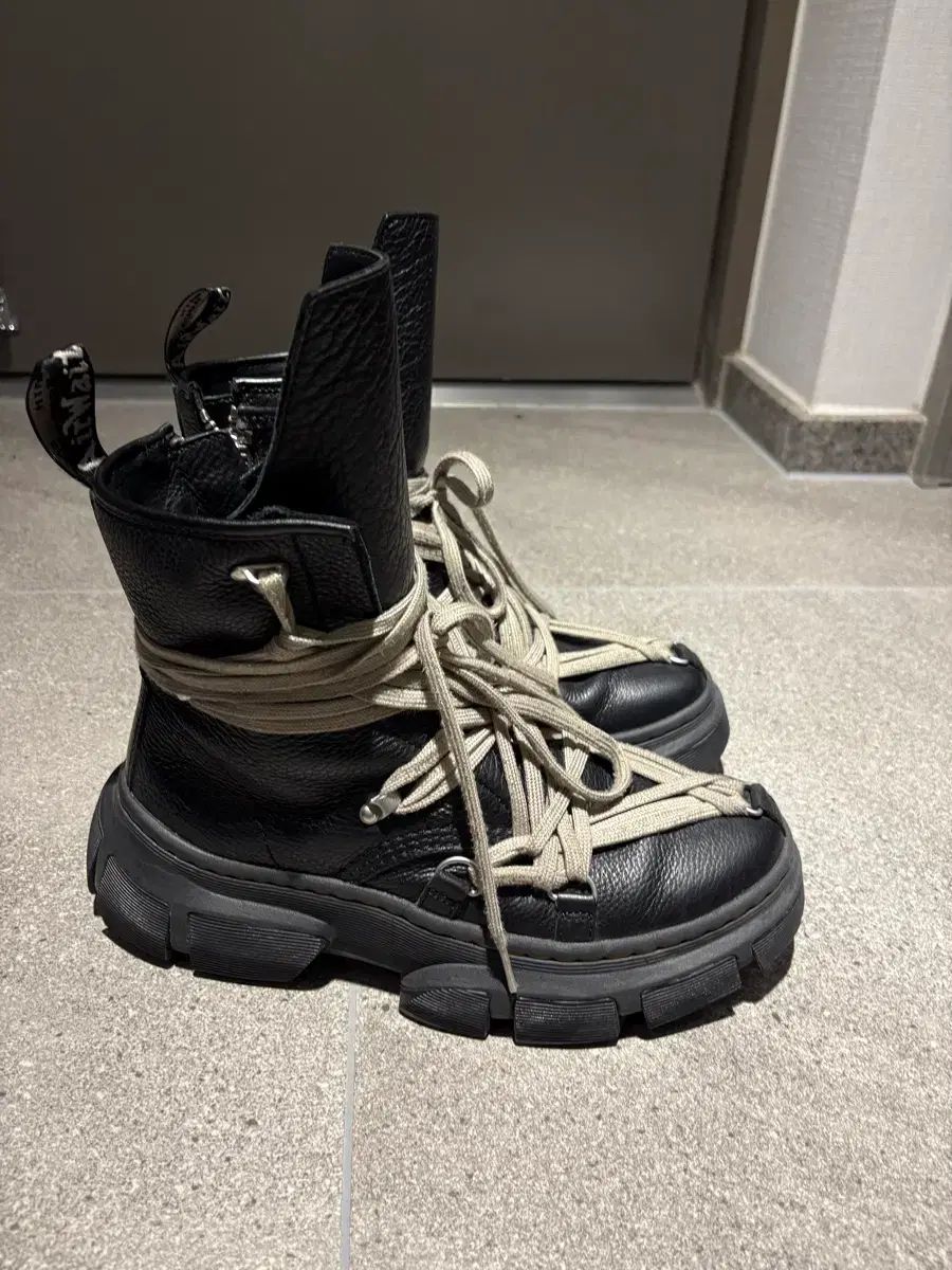 43 RICK OWENS DR. MARTENS 1460 MEGA LACE BOOTS
