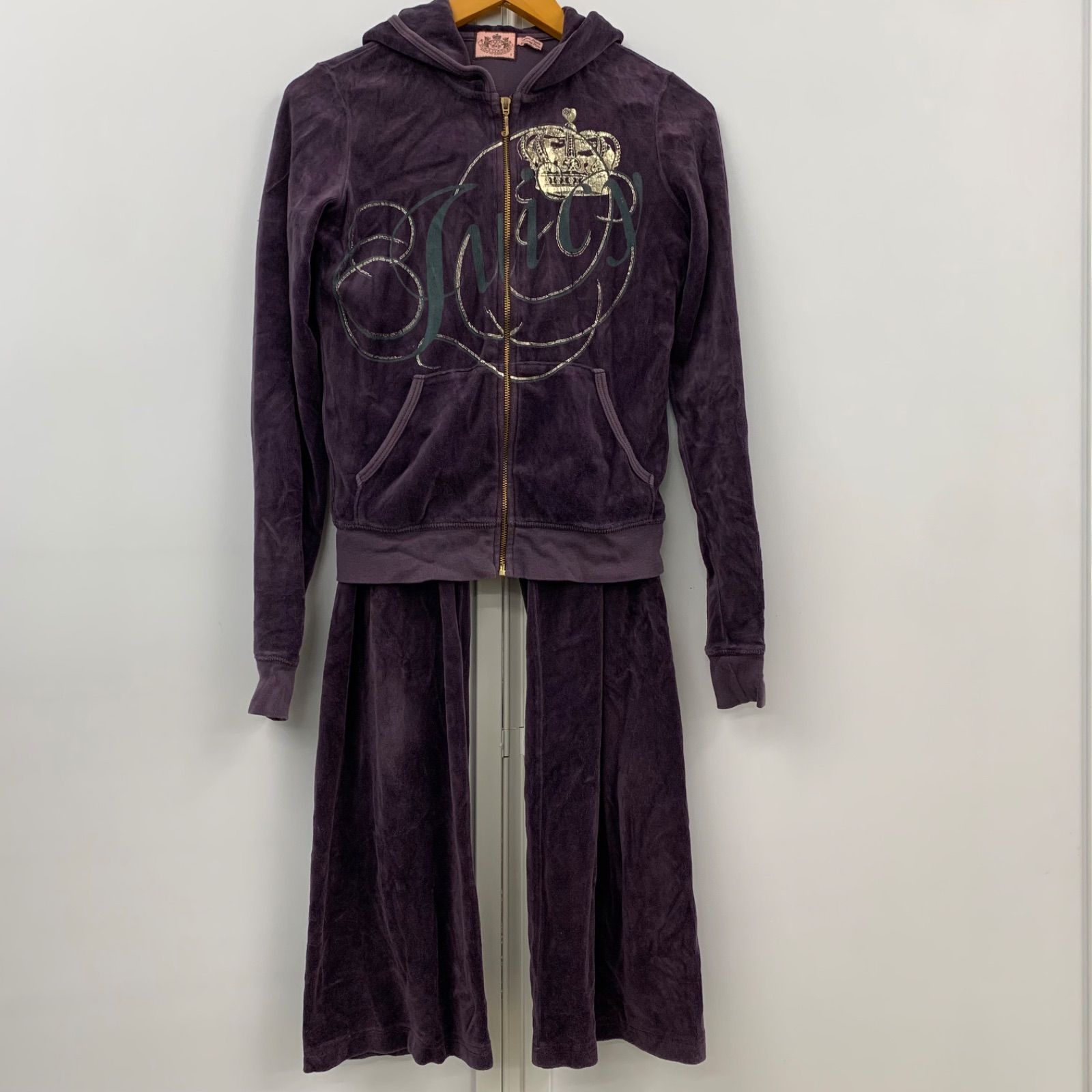 Juicy Couture ジューシークチュール ベロア セットアップ パープル 紫 Sサイズ 平塚店 衣料品　Ｄ