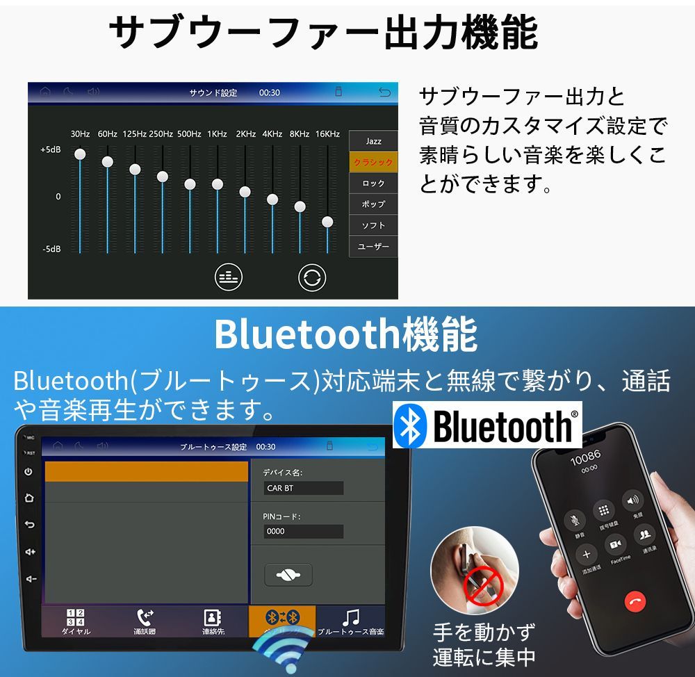 AT202 本田フィット2代 カーオーディオ 10インチ Carplay AT202 本田フィット2代 カーオーディオ 専用取付キット付 10インチ