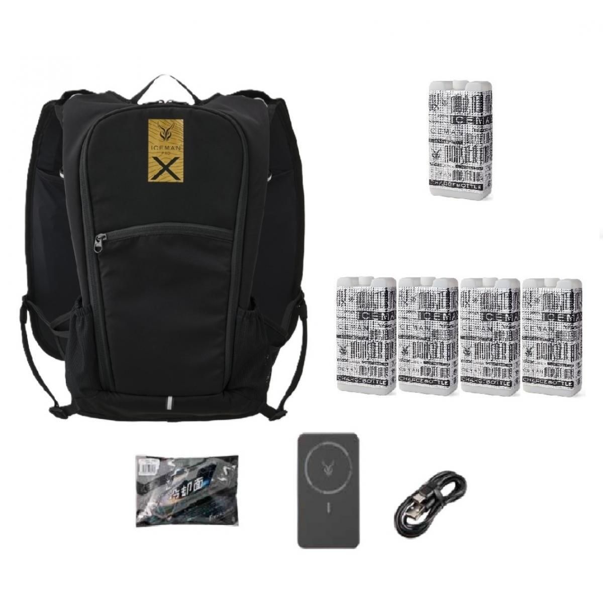 【専用チャージボトル5個 セット】 アイスマンPRO-X III セルマックス 水冷服 水路冷却シート式 ICMPX3S-BLV-SET ブラック