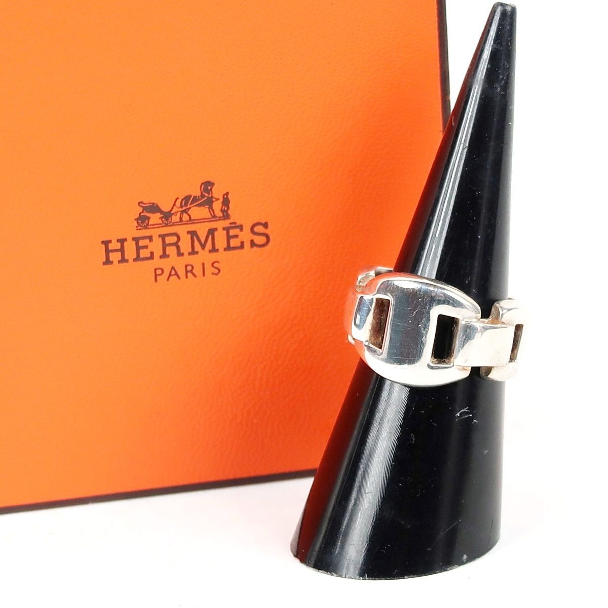 【美品】HERMES エルメス シェーヌダンクル リング 指輪 51 11号 925刻 ブランドアクセサリー【KC2】