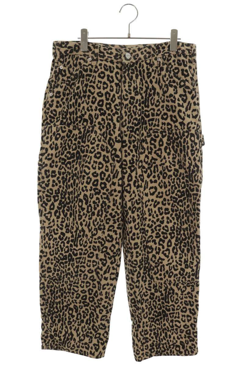 シュプリーム 22AW Moleskin Double Knee Painter Pant Leopard レオパード総柄モールスキンダブルニーペインターロングパンツ メンズ 30インチ