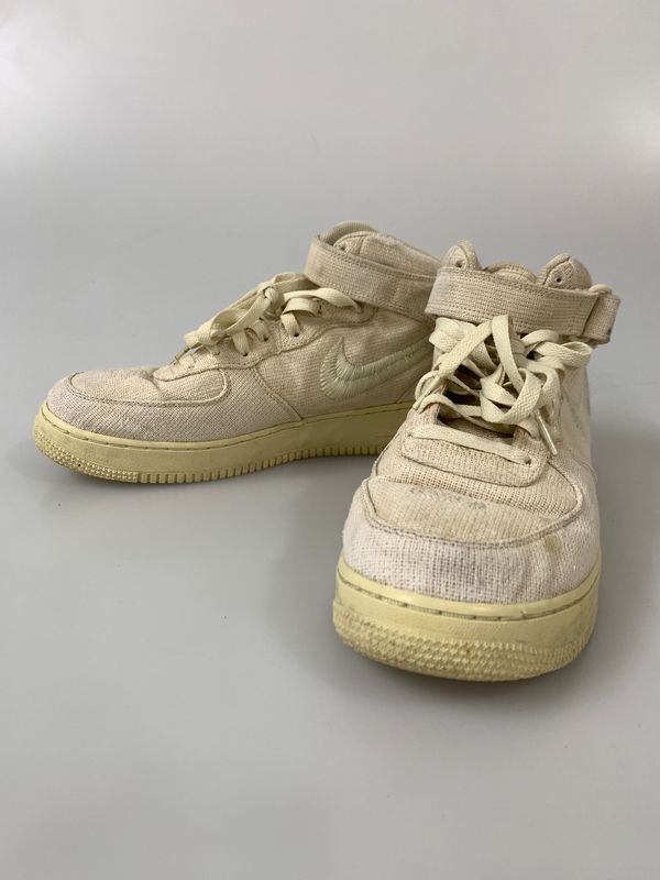 NIKE ナイキ AIR FORCE 1 07 MID SP STUSSY DJ7841-200 エア フォース 1 ミッド スペシャル ステューシー スニーカー 靴 【160-260804-yn-25-min】