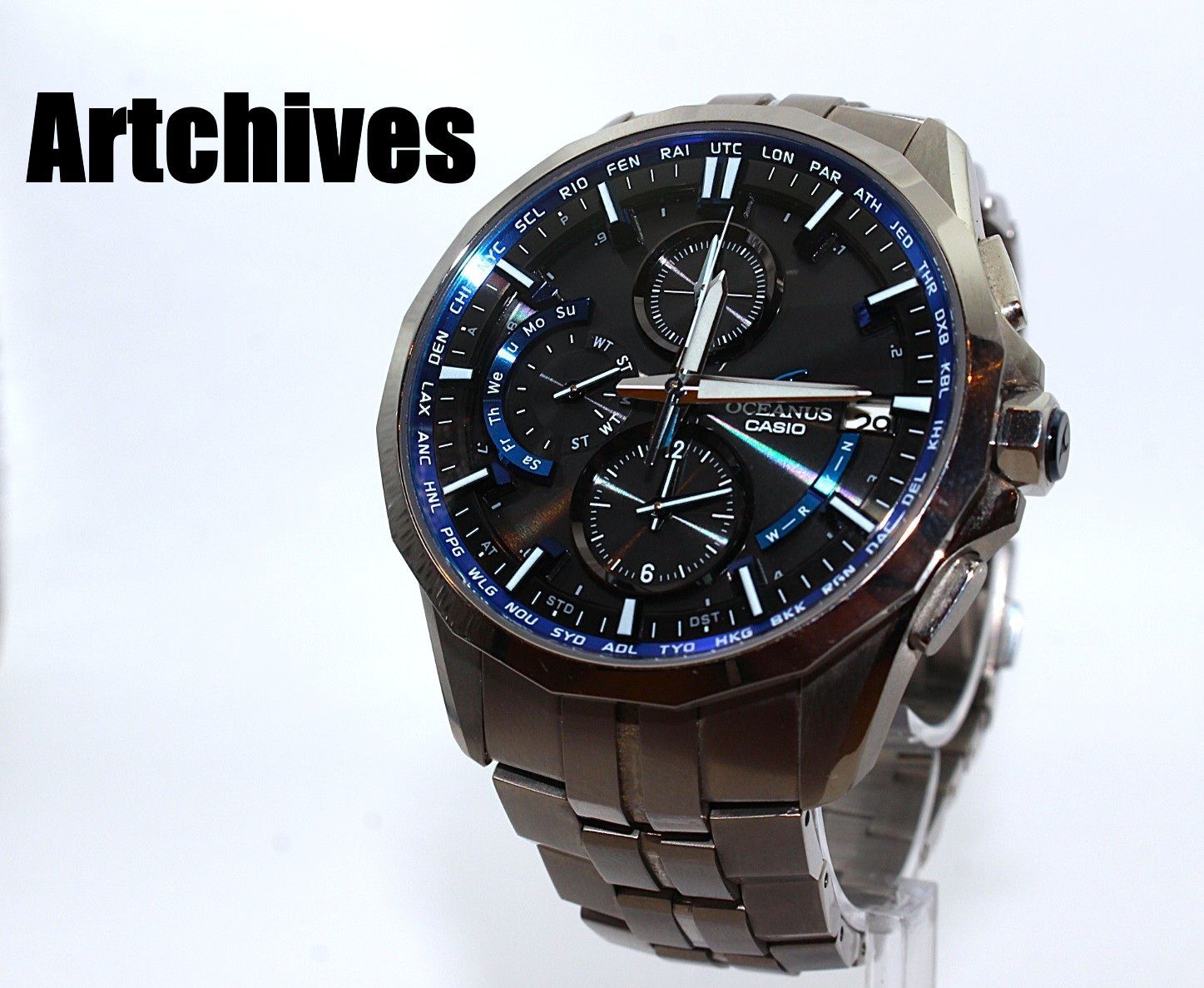 『VRW-2079』☆時計☆CASIO (カシオ)☆OCW-S3000-1AJF☆オシアナス マンタ☆BK文字盤 メンズ ソーラー 稼働品☆