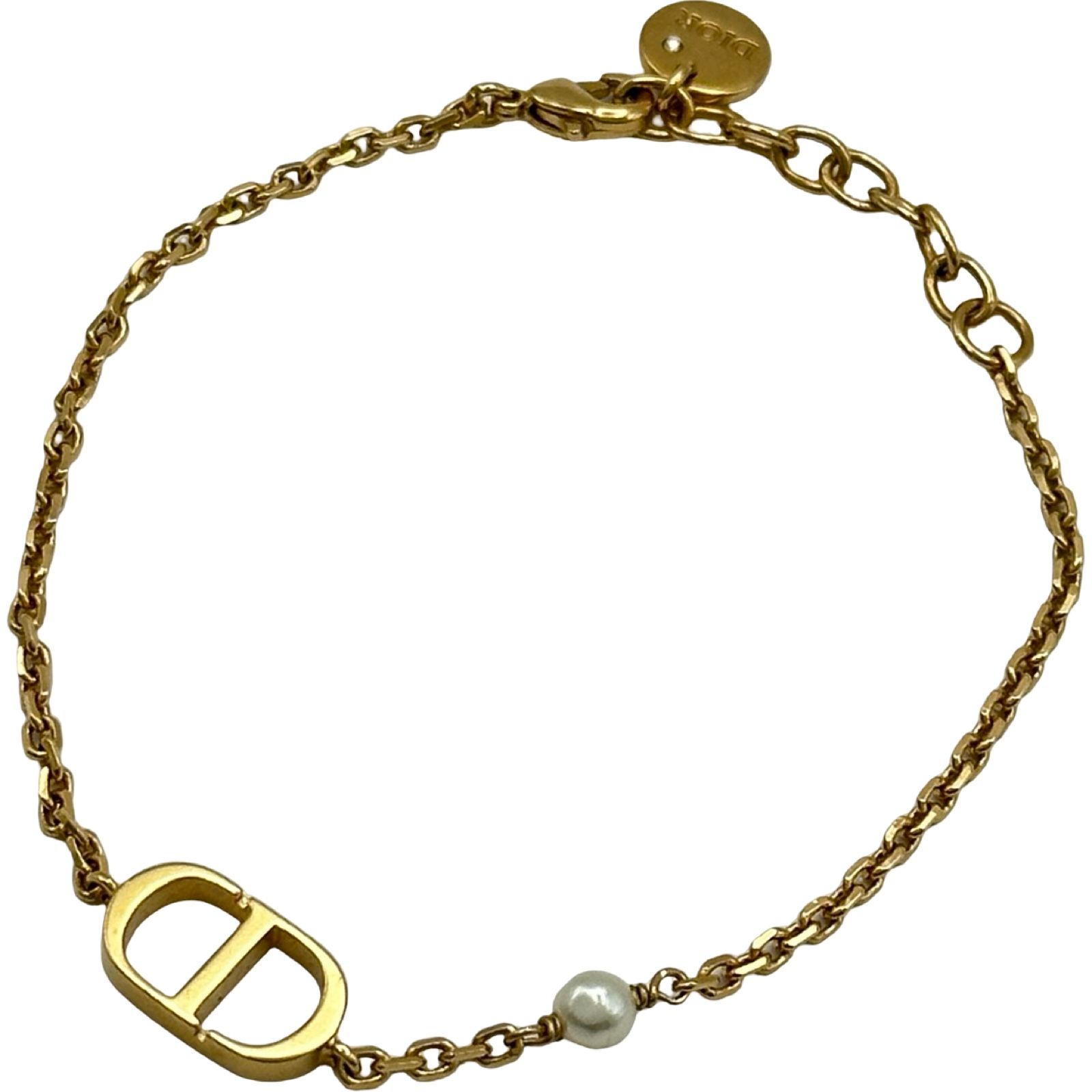 クリスチャン・ディオール Christian Dior Petit CD ブレスレット ゴールド メタル/レジンパール アクセサリー 26,650円
