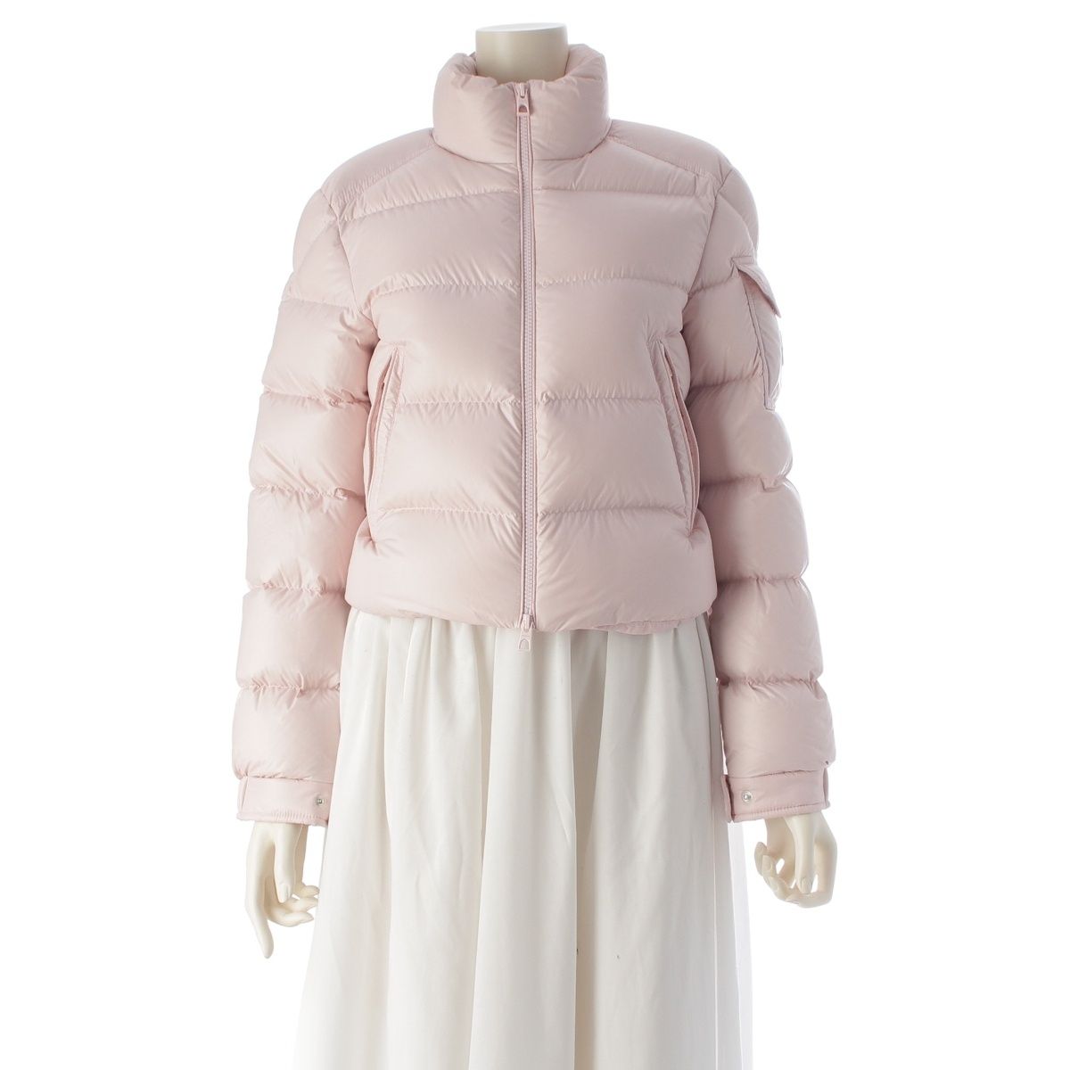 モンクレール 24年 Petra ナイロン クロップド ダウンジャケット ROSE 00【中古】