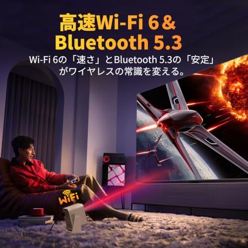 プロジェクター 家庭用 小型 【2026アップグレード版Android TV搭載＆Netflix対応＆790g軽量設計】32000LM 真の1080P 4K入力対応 天井投影 高輝度 Wi-Fi6 最大150インチ大画面 自動台形補正 静音Bluetoopms