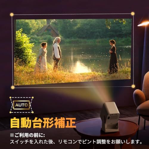 プロジェクター 家庭用 小型 【2026アップグレード版Android TV搭載＆Netflix対応＆790g軽量設計】32000LM 真の1080P 4K入力対応 天井投影 高輝度 Wi-Fi6 最大150インチ大画面 自動台形補正 静音Bluetoopms