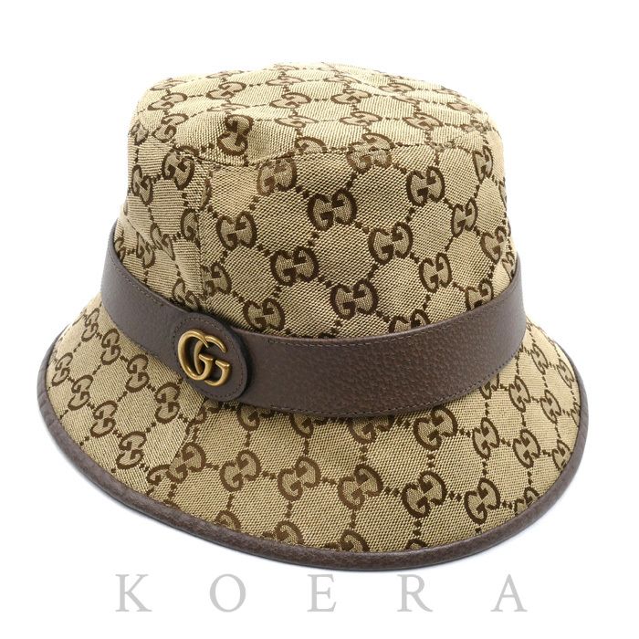 GUCCI グッチ フェドラ ハット ベージュ/ブラウン 576587 4HG62 2564 M/58 ユニセックス 中古 美品 23,760円