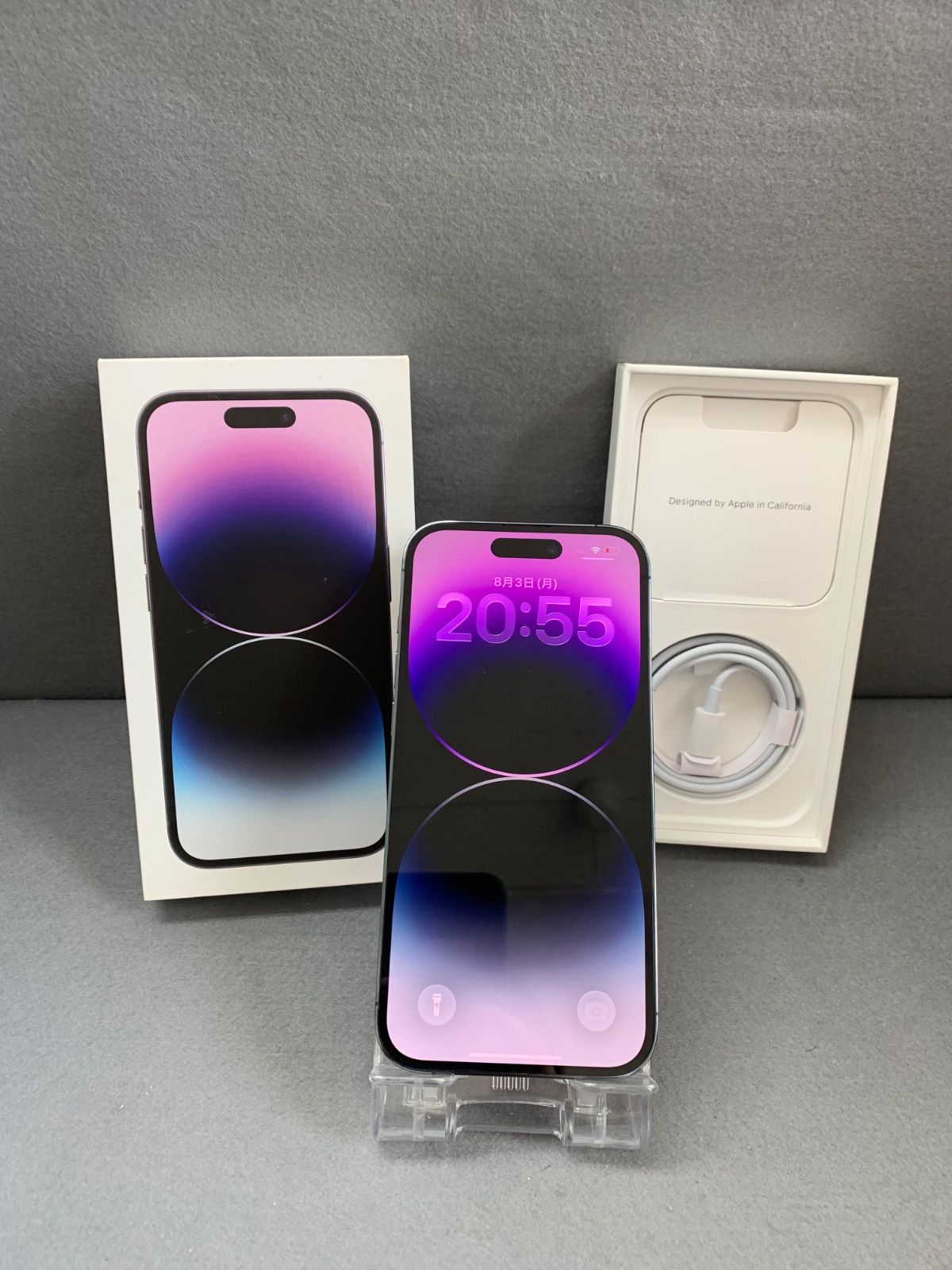 超美品 国内版 SIMフリー iPhone14 Pro 256GB ディープパープル色