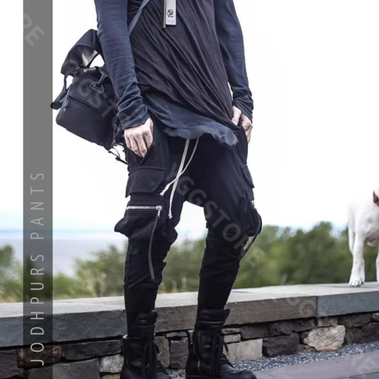 カーゴ ジョッパーズパンツ ジョガーパンツ ジョグ 黒 ブラック フリーサイズ メンズ ロング丈 ボトム メンズ マストドン DIRT Mastodon Cargo jog