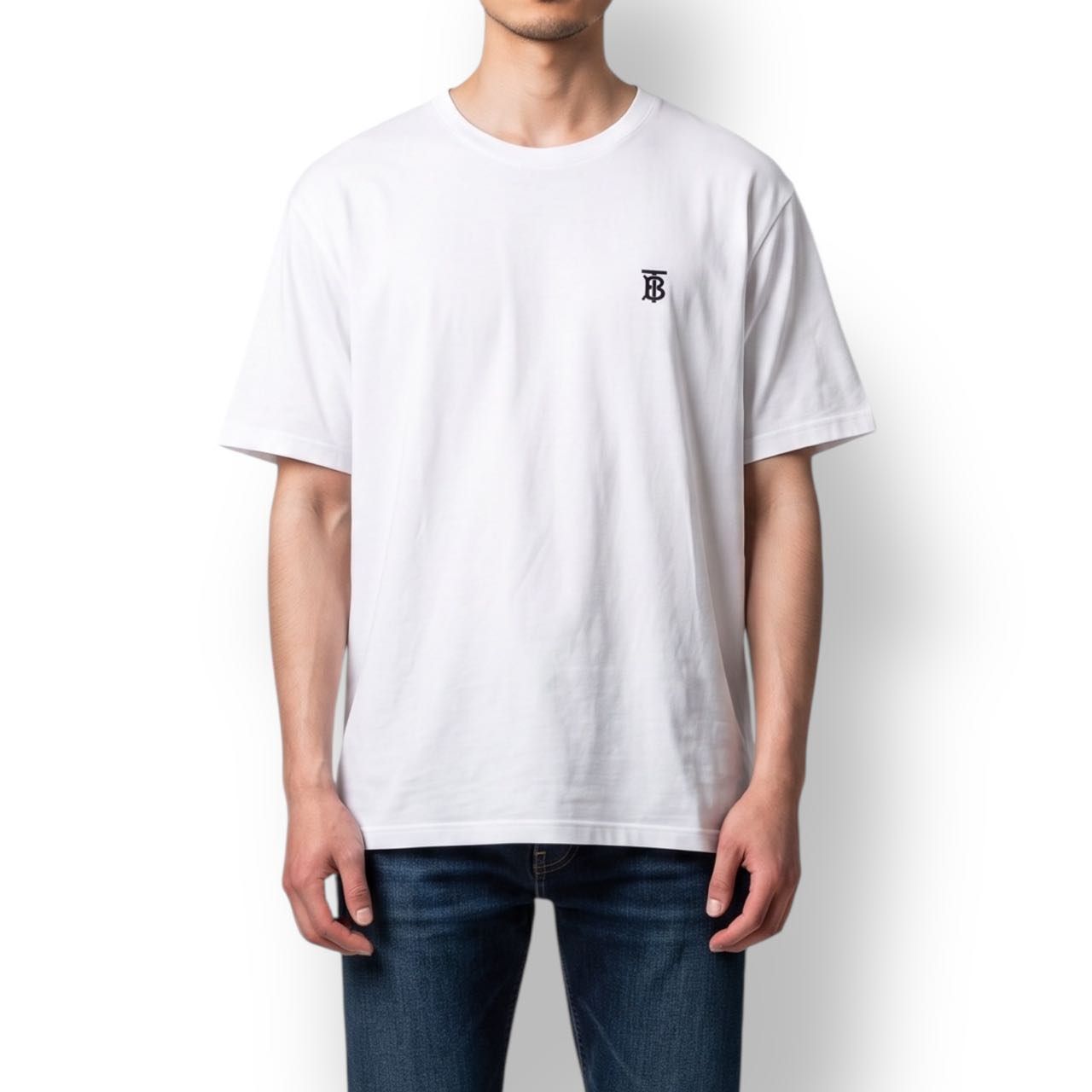 極美品 BURBERRY バーバリー Tシャツ ホワイト TBロゴ刺繍 サイズXXL