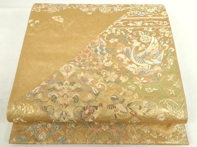 平和屋本店▼六通柄袋帯　鳳凰花文　本金箔　正絹　逸品　DABI5494op 11,466円
