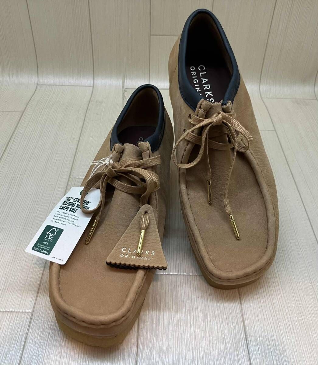 ★ 美品 Clarks クラークス ワラビーブーツ デザートブーツ111826タグ付き ベージュ 25.5cm 通年 12,536円
