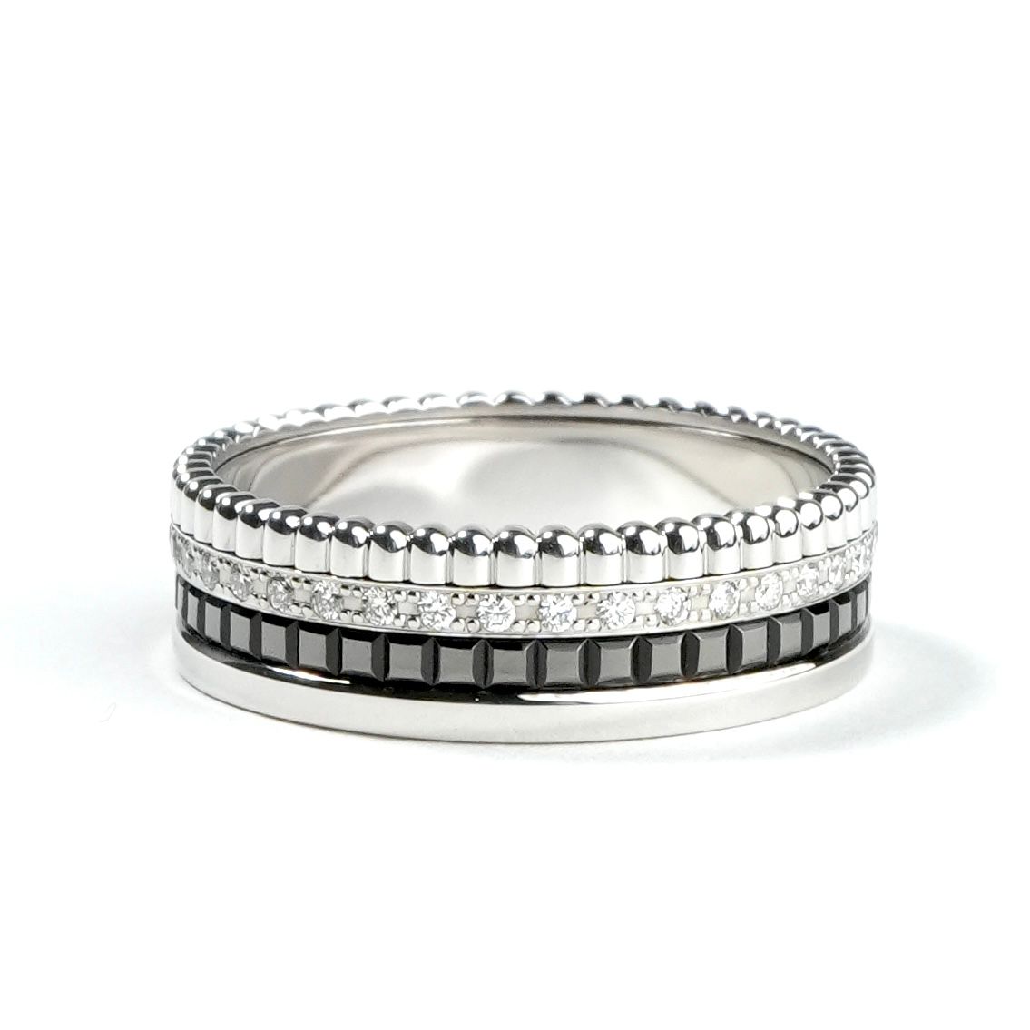 ブシュロン BOUCHERON キャトル ブラック ダイヤモンド リング スモール キャトルリング QUATRE BLACK EDITION リング 指輪 750WG シルバー ブラック 銀