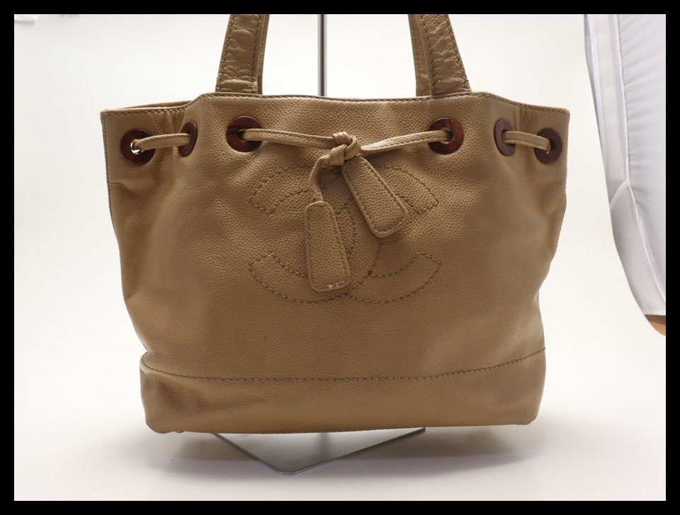 ■シャネル　7番台　ココマーク　巾着　キャビアスキン　トートバッグ　CHANEL■0723ol37063 59,400円