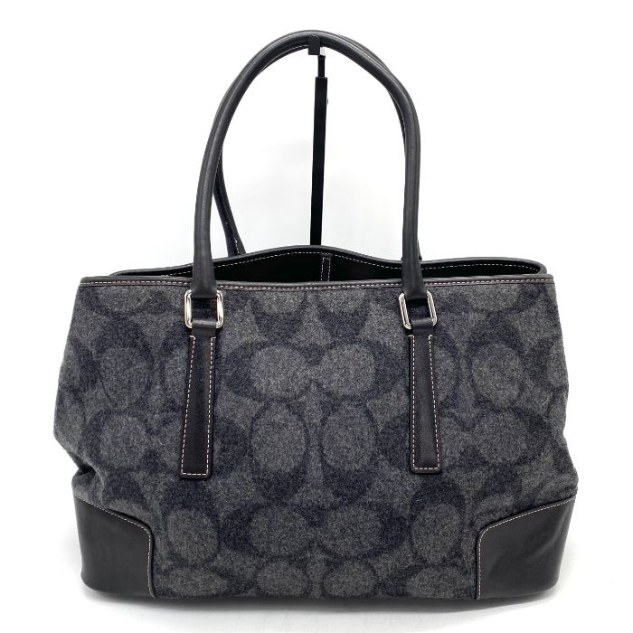 【中古】美品 COACH コーチ シグネチャー ウール トート バッグ eY10375A 8,760円