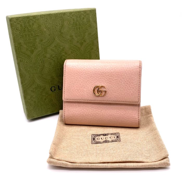 【中古】良品 GUCCI グッチ インターロッキング レザー 財布 fY03202A