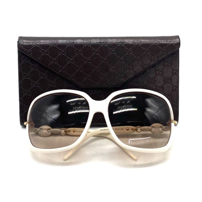 【中古】良品 GUCCI グッチ ロゴ プラスチック サングラス eY10476N