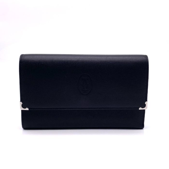【中古】 Cartier カルティエ マスト ドゥ レザー 三つ折り 長財布 fH05137C
