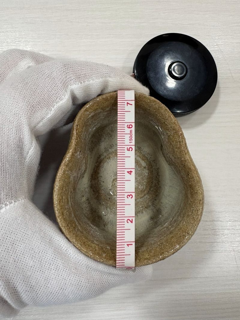 【管理番号-P】西岡小十 斑唐津ぐい呑 酒器 共箱 布 栞付 陶芸 焼き物 現状品