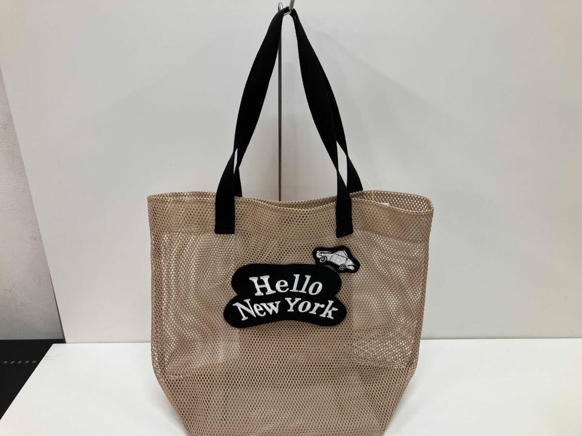 ludlow ルドロー メッシュバッグ HELLO NEW YORK ワッペン アップリケ トートバッグ