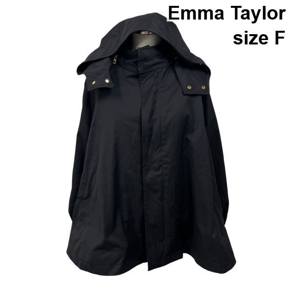 ◆ エマテイラー Emma Taylor ブルゾン 長袖 ハイネック Aライン ボアライナー取り外し可 3way 黒 コットン F 9号 レディース S6I563
