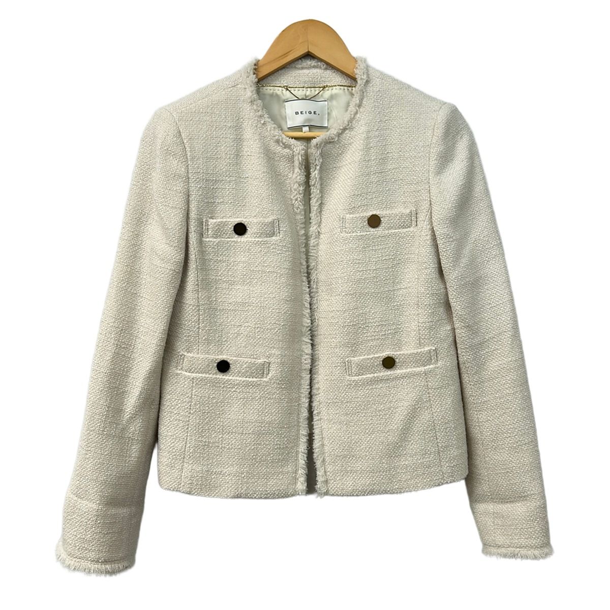 BEIGE(ベイジ) ジャケット サイズ4 XL レディース - アイボリー 長袖/ツイード/春/秋 8,393円