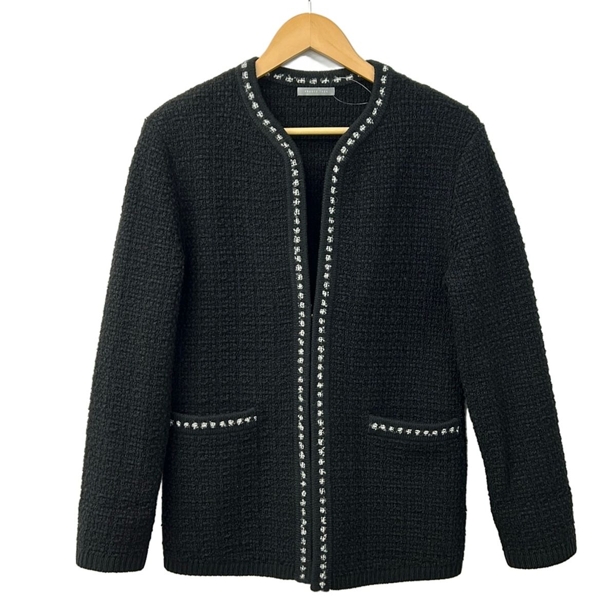 theory luxe(セオリーリュクス) ジャケット サイズ38 M レディース - 黒×白 長袖/ニット/秋/冬
