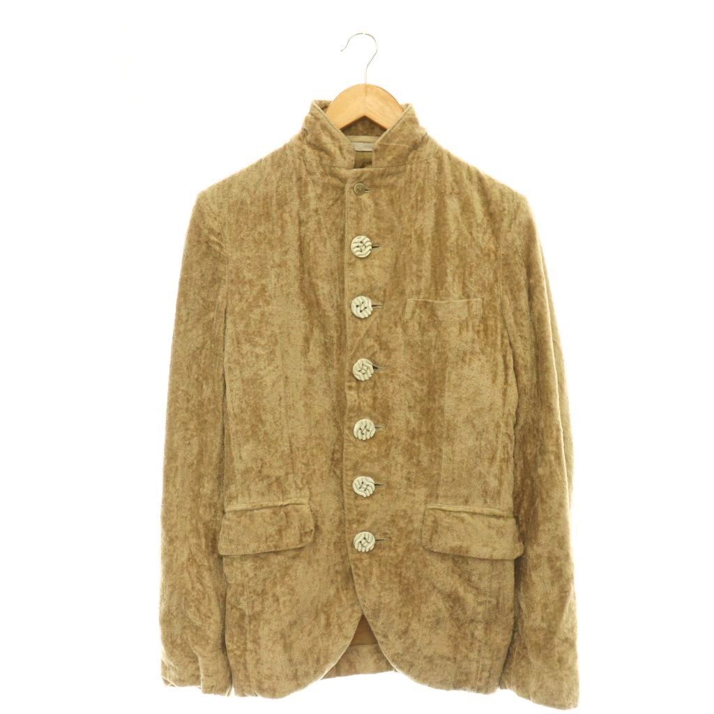 コムデギャルソンオムプリュス COMME des GARCONS HOMME PLUS ヴィンテージ スタンドカラージャケット 背抜き リネン S ベージュ /CX ■ECC007
