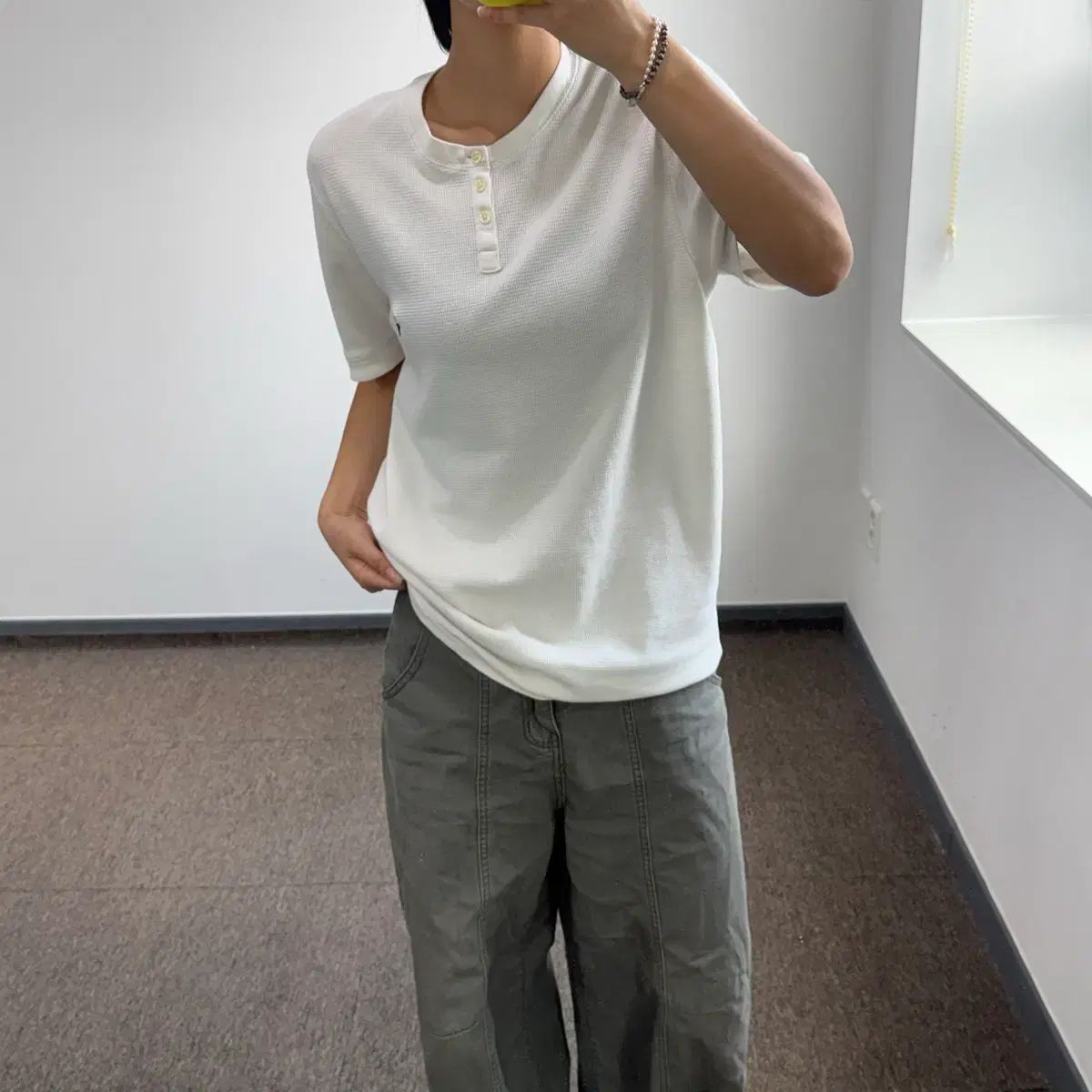 POLO ポロ ネイビ ポニー ヘンリーネック 白 ワッフル 半袖 ニット