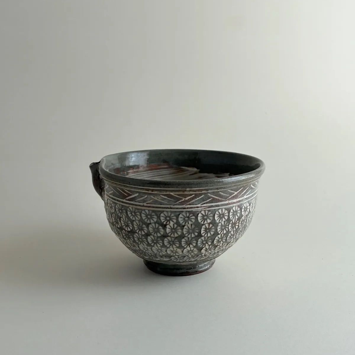 片口 茶碗 三島手 抹茶茶碗 chanoyu japanese antique 骨董 古道具