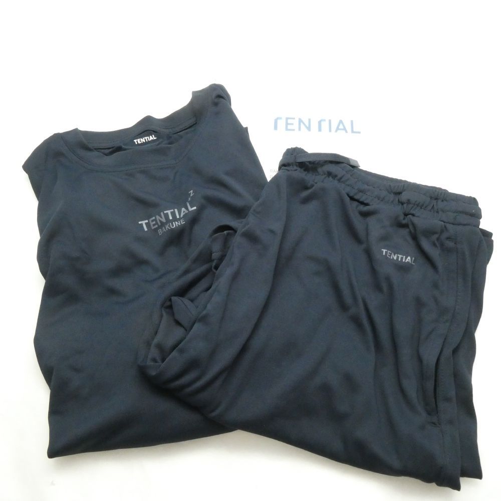 美品 TENTIAL テンシャル 25SSBA001M 25SSBA002M BAKUNE ドライ ショートスリーブTシャツ ショートパンツ 2点 L ポリエステル100％ 上下セット ルームウェア リカバリーウェア メンズ AK478