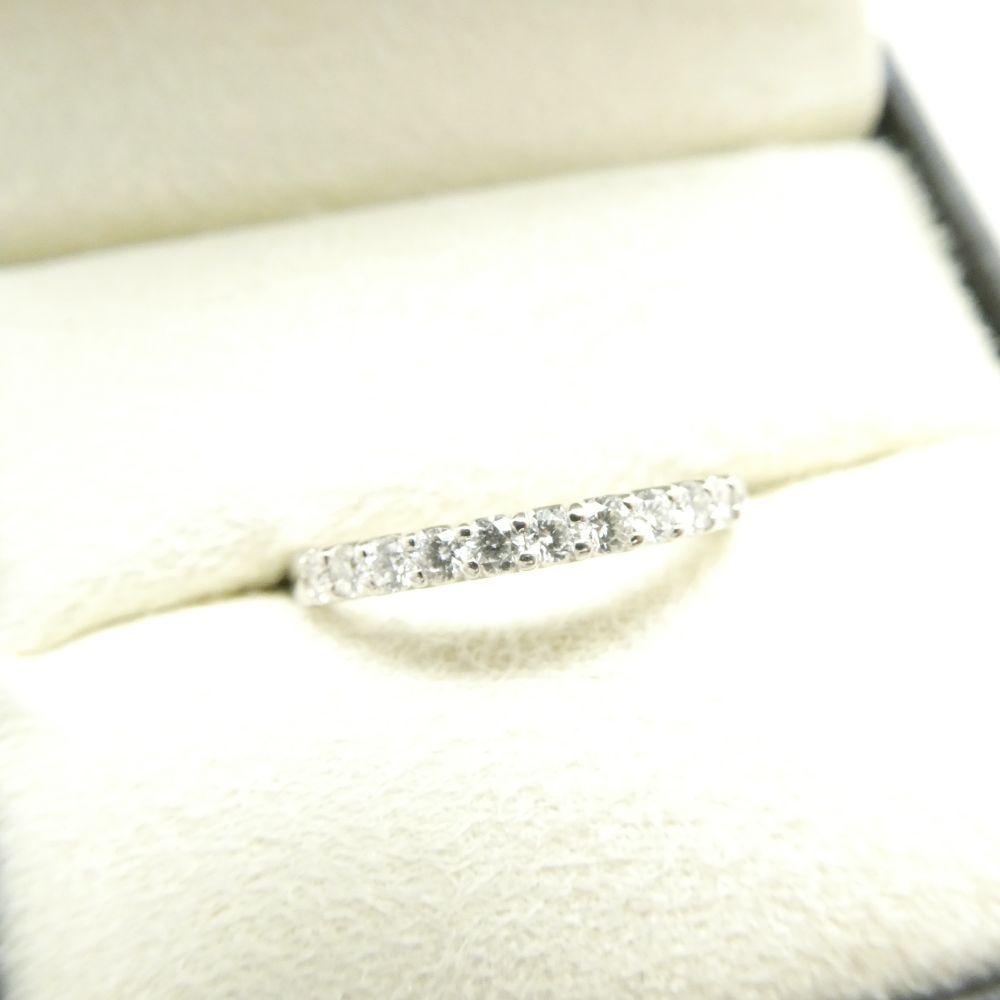美品 Vendome Aoyama ヴァンドーム青山 ハーフエタニティ ピンキーリング 直径13mm 2～3号相当 PT950 0.18ct 指輪 レディース AN3805