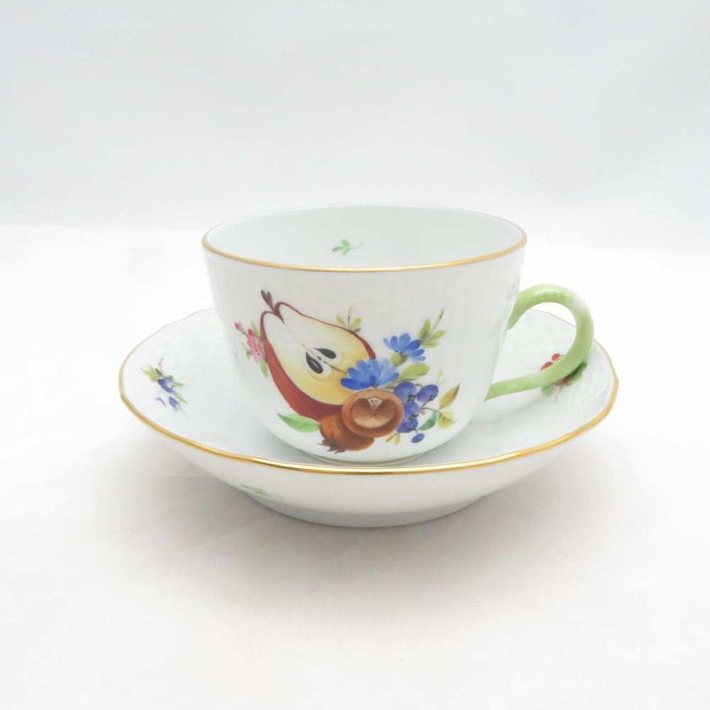 美品 Herend ヘレンド フルーツコンポジション デミタスカップ＆ソーサー SM5754E1