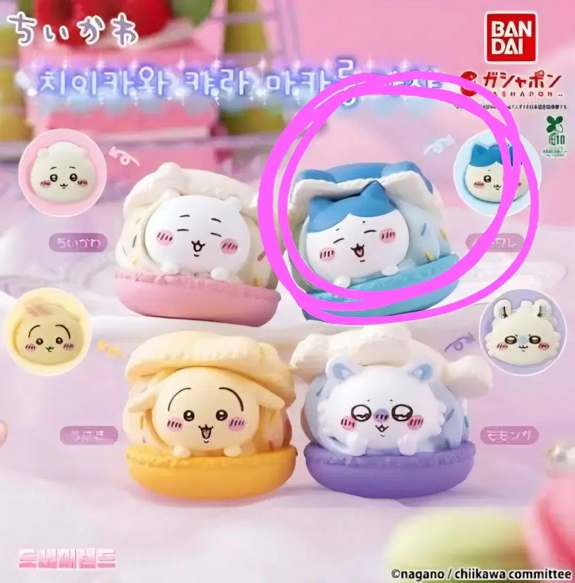 ちいかわ マカロン ガチャ カプセル フィギュア ハチワレ