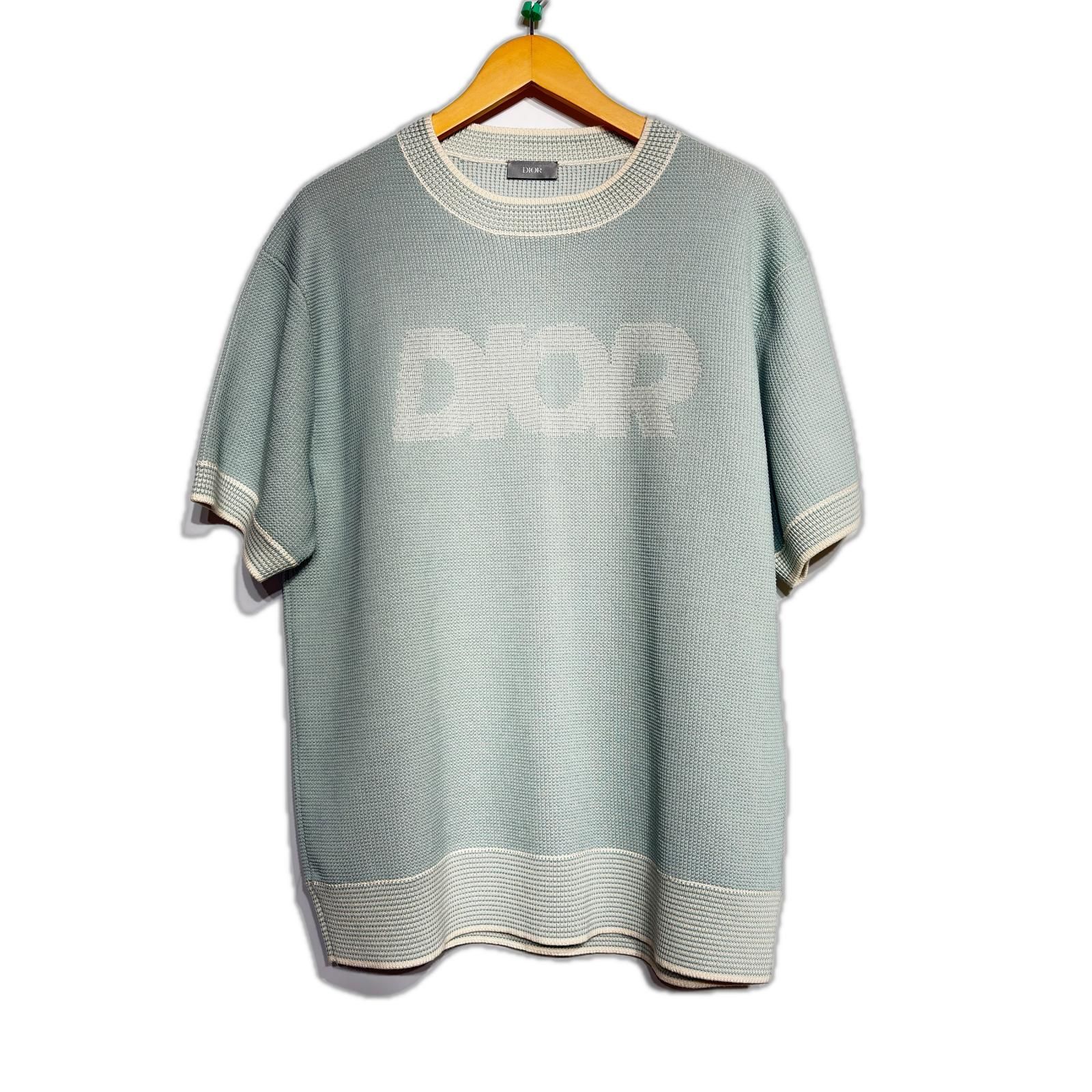 Dior ディオール サマーニットトップス 393M653AT563 ニット コットン/ポリエステル ライトブルー メンズM【中古】【200】