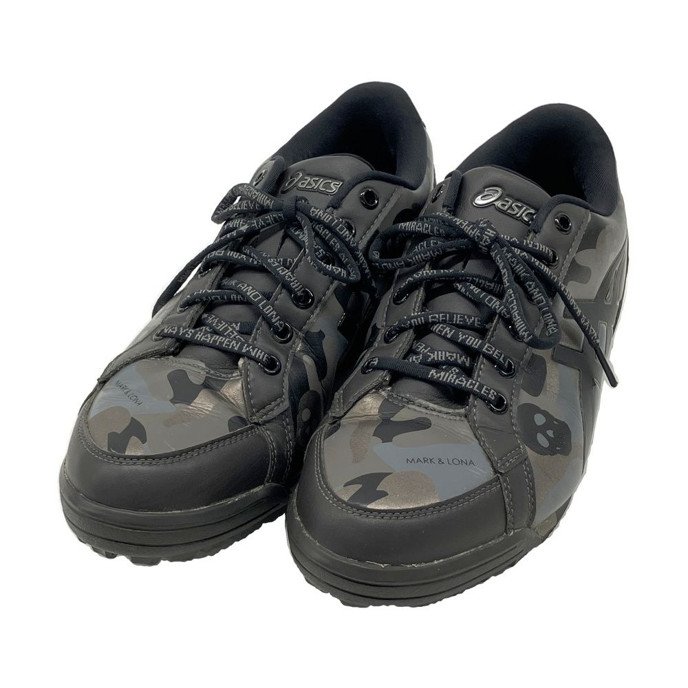 MARK&LONA マークアンドロナ ×ASICS 1113A026 GEL-PHY スパイクレスゴルフシューズ カモフラ スカル ロゴ総柄 ブラック系 25.5cm [240101748145] ゴルフウェア メンズ ストスト 18,810円