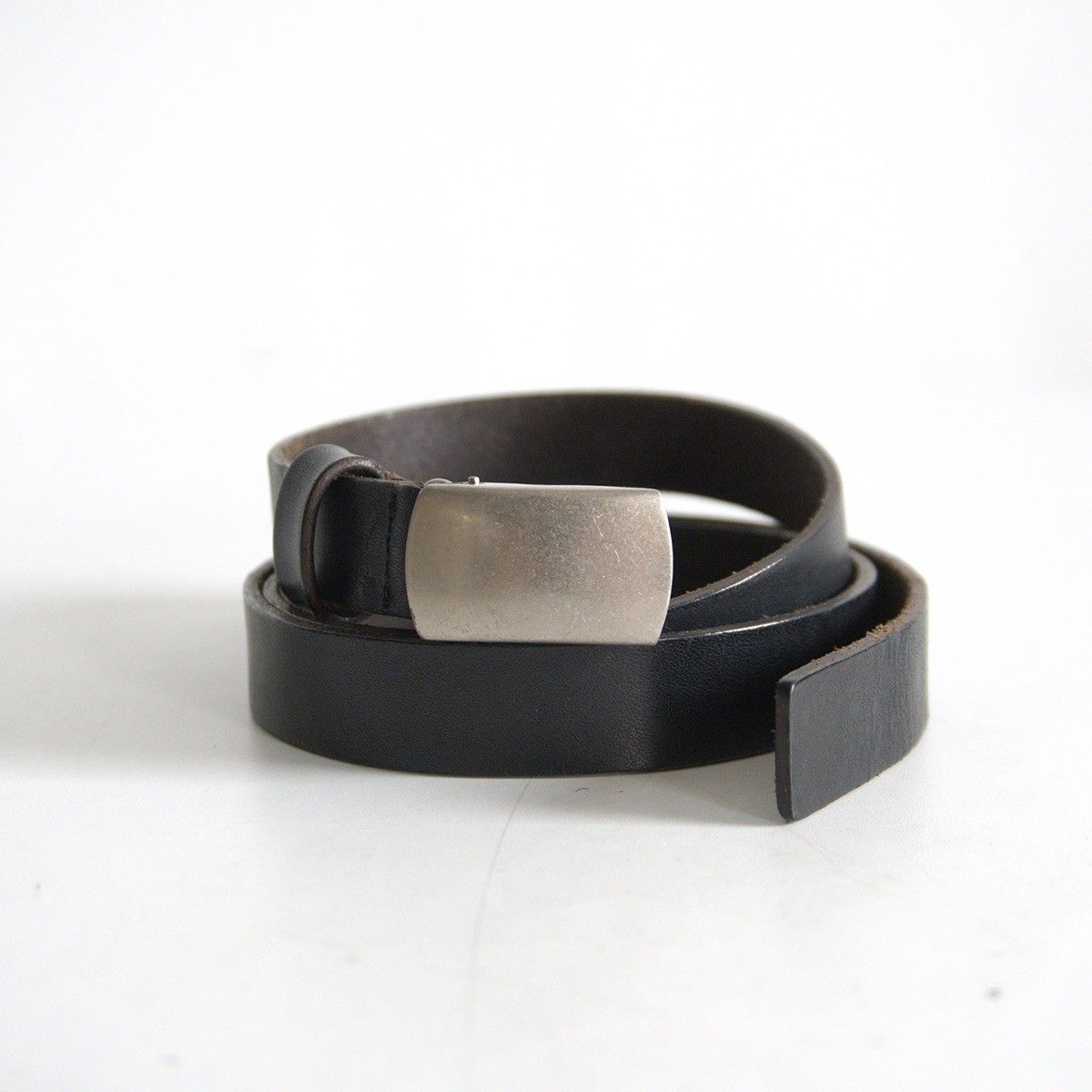 ソラ 美品 Yohji Yamamoto ナローレザーロングベルト 美品】Y's for men【レザー ナロー ベルト】 ブラック YOHJI YAMAMOTO