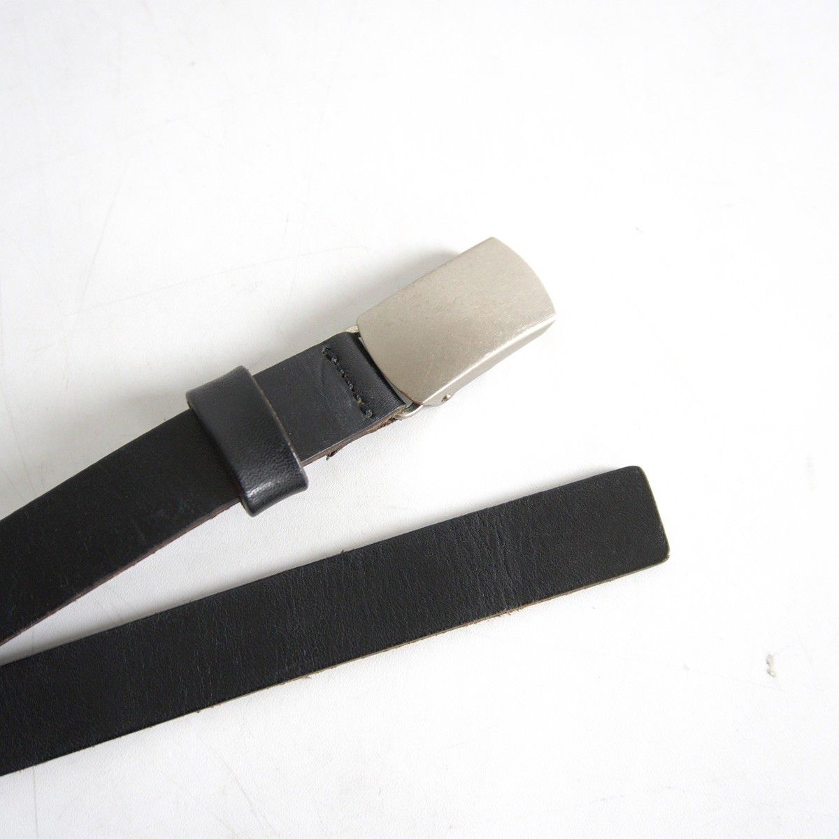 美品】Y's for men【レザー ナロー ベルト】 ブラック YOHJI YAMAMOTO