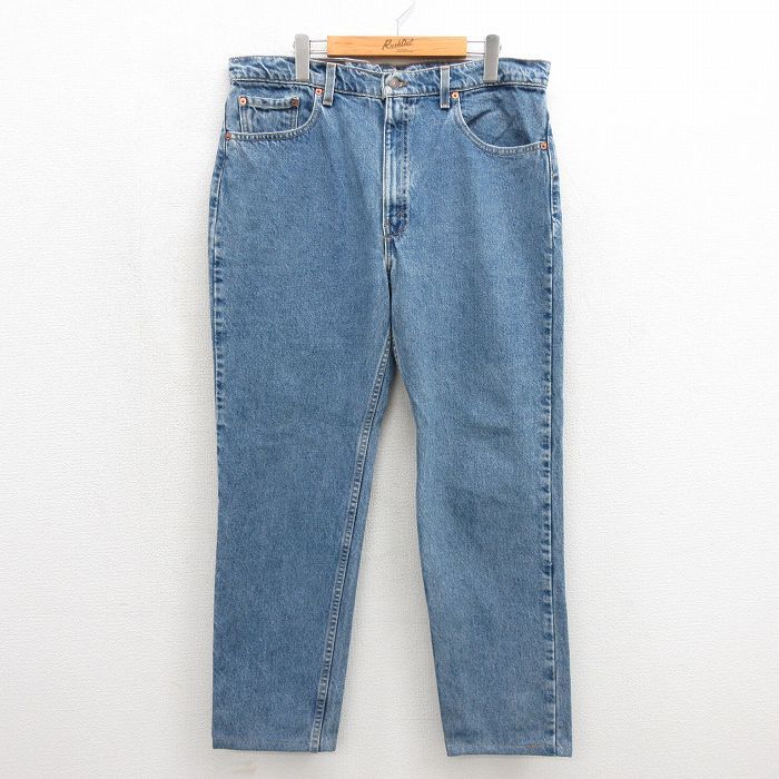 W38/古着 リーバイス Levis 512 ジーンズ メンズ 90年代 90s コットン USA製 ネイビー デニム【spe】 26jul28