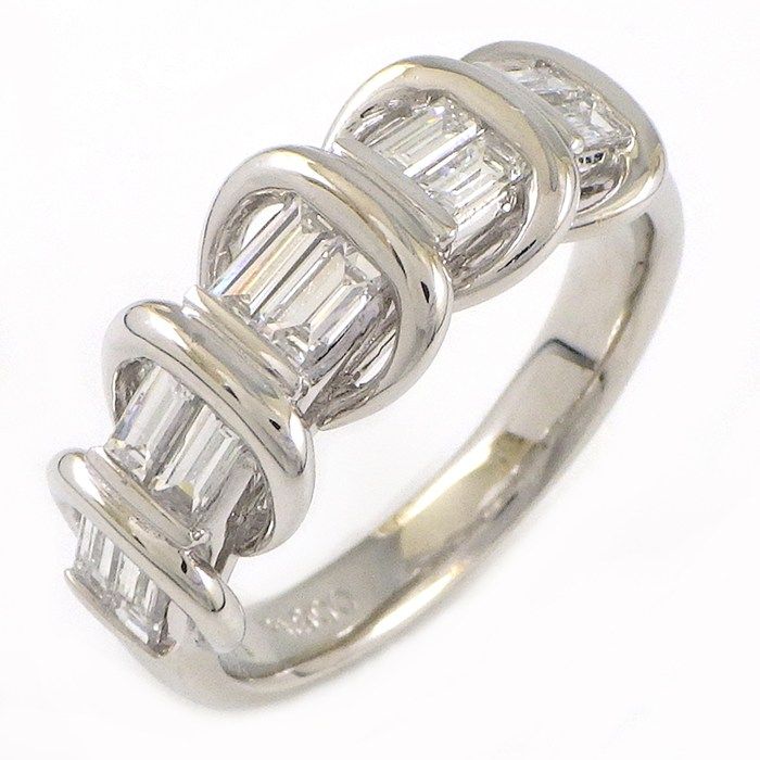 【ダイヤモンド】 リング バゲットカット ダイヤモンド 計0.71ct PT900 13号 【中古】