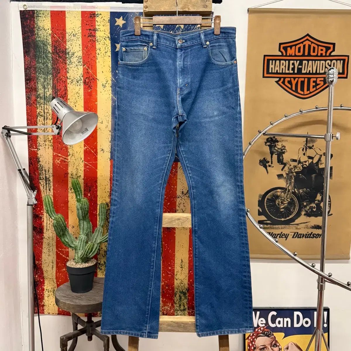 リーバイス 517 ブーツカット ポケット ウォッシュ ウェスタン デニム パンツ インディゴ N2207