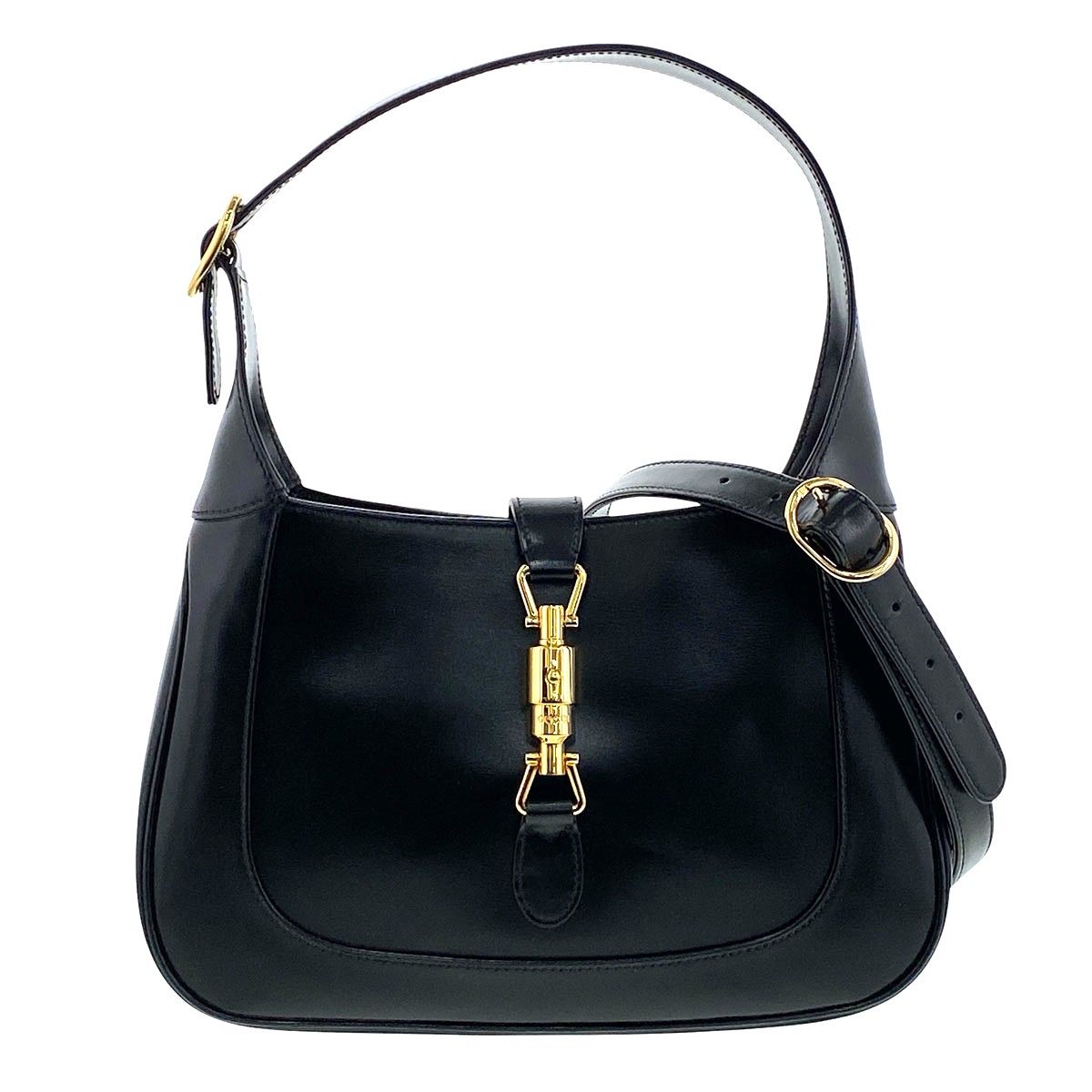 GUCCI グッチ ジャッキー 1961 ショルダーバッグ ショルダーバッグ 636709 レディース レザー ブラック ゴールド金具 中古