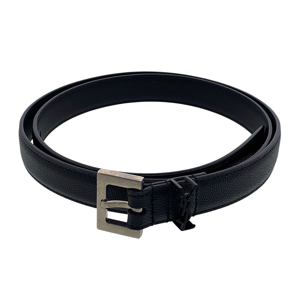SAINT LAURENT PARIS サンローランパリ カサンドラ ベルト ベルト 612616 メンズ レザー ブラック 中古