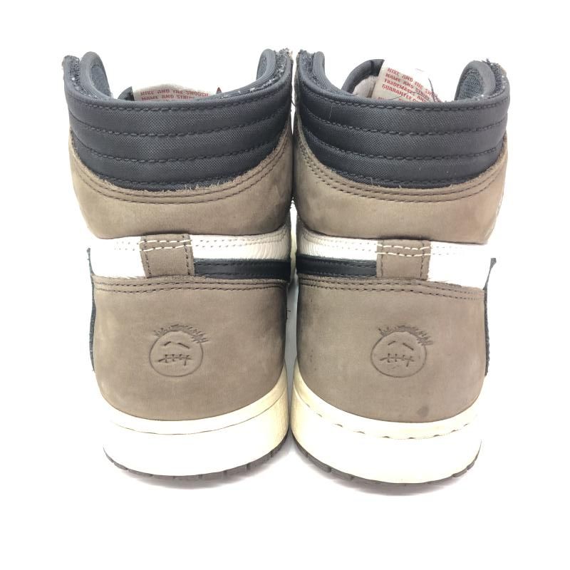 【中古】Travis Scott × Nike Air Jordan 1 Retro High OG TS SP Sail Dark Mocha 25.5cm CD4487-100 ナイキ エアジョーダン[66]