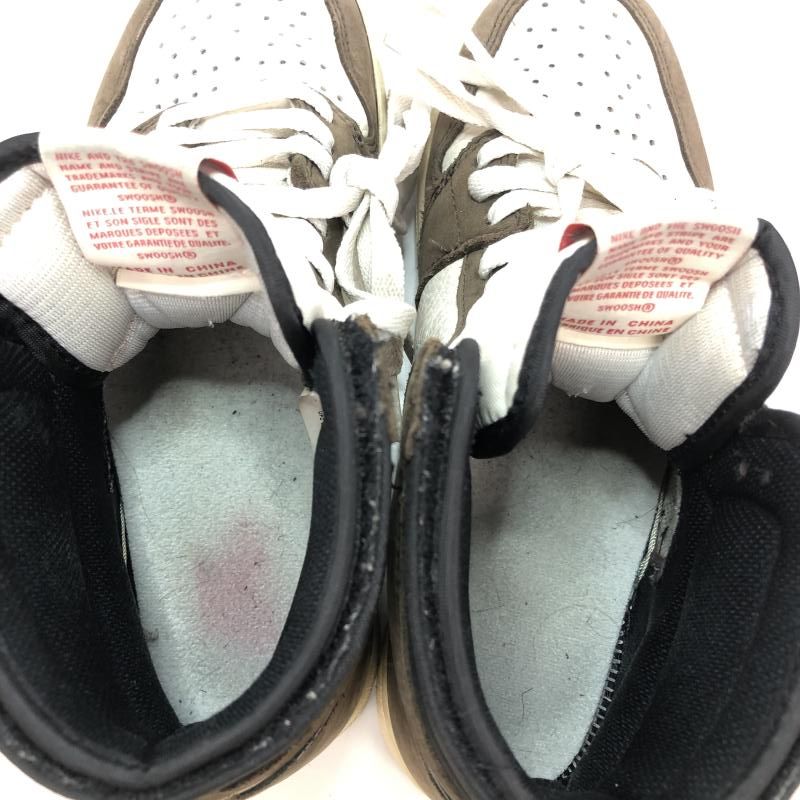 【中古】Travis Scott × Nike Air Jordan 1 Retro High OG TS SP Sail Dark Mocha 25.5cm CD4487-100 ナイキ エアジョーダン[66]