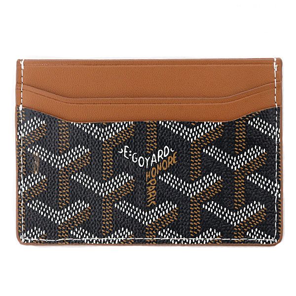 ゴヤール GOYARD サン・シュルピス カードケース STSULPPMLTY01CL03X ブラック＆タン イエロー 【中古】Aランク